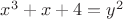 $x^3+x+4=y^2$