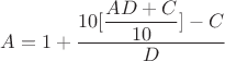 $A=1+\dfrac{10[\dfrac{AD+ C}{10}]-C}{D}$