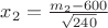 $x_2 = \frac{m_2 - 600}{\sqrt{240}} $