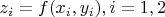$z_i=f(x_i,y_i),i=1,2$
