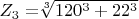 $Z_3=$\sqrt[3]{120^3+22^3}$$