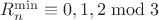 $R_{n}^{\min}\equiv0,1,2\bmod3$