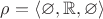 $\rho = \left<\varnothing, \mathbb{R}, \varnothing\right>$