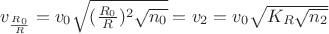 $v_{\frac{R_0}{R}} = v_0\sqrt{(\frac{R_0}{R})^2\sqrt{n_0}} = v_2 = v_0\sqrt{K_R\sqrt{n_2}}$
