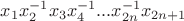 $x_1x_2^{-1}x_3x_4^{-1}...x_{2n}^{-1}x_{2n+1}$