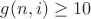 $g(n,i) \geq 10$