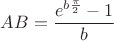 $AB=\dfrac{e^{b\frac\pi2}-1}{b}$