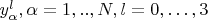$y_{\alpha}^l,\alpha=1,..,N,l=0,&hellip;,3$