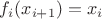 $f_i(x_{i+1})=x_i$