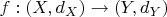 $f: (X,d_X) \to (Y,d_Y)$