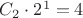 $C_2\cdot2^1=4$