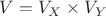 $V=V_X \times V_Y$ $V=V_X \times V_Y$