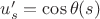 $u'_s=\cos\theta(s)$