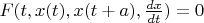 $F(t,x(t),x(t+a),\frac{dx}{dt})=0$