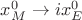 $x^0_M \rightarrow i x^0_E$