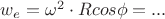 $w_e = \omega^2 \cdot Rcos\phi=...$