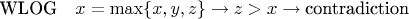 $\text{WLOG}\quad x=\max\{{x, y, z}\}\to z>x\to \text{contradiction}$