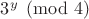 $3^y \pmod 4$