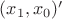 $(x_1,x_0)'$
