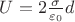 $U = 2\frac{\sigma}{\varepsilon_0}d$