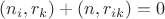 $(n_i, r_k) + (n, r_{ik}) = 0 $