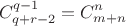 $$C_{q+r-2}^{q-1}=C_{m+n}^n$$