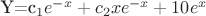 Y=c_1e^{-x}+c_2xe^{-x}+10e^x