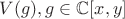 $V(g), g \in \mathbb{C}[x,y]$