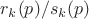 $r_k(p)/s_k(p)$