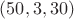 $(50,3,30)$