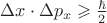 $\Delta x\cdot\Delta p_x \geqslant \frac{\hbar}{2} $