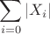 $\displaystyle\sum_{i=0}{|X_i|}$