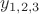 $y_{1,2,3}$