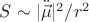 $S\sim |\ddot{\vec{\mu}}|^2/r^2$