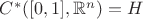 $C^{*}([0,1],\mathbb{R}^n}) = H$