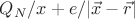$Q_N/x +e/|\vec{x}-\vec{r}|$