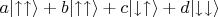 $a \lvert\uparrow\uparrow\rangle + b \lvert\uparrow\uparrow\rangle + c \lvert\downarrow\uparrow\rangle + d \lvert\downarrow\downarrow\rangle$