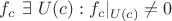 $f_c \ \exists \ U(c): f_c |_{U(c)} \neq 0$