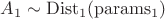 $A_1\sim\mathrm{Dist_1}(\mathrm{params_1})$