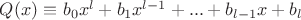 $Q(x)\equiv$ $b_0x^l+b_1x^{l-1}+...+b_{l-1}x+b_l $