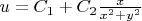 $u = C_1 + C_2 \frac {x} {x^2 + y^2}$