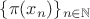 $\{\pi (x_n)\}_{n\in\mathbb{N}}$