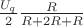 $\frac{U_q}{2}\frac{R}{R+2R+R}$