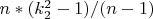 $n*(k_2^2-1)/(n-1) $