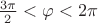 $\frac{3\pi}{2}<\varphi<2 \pi$