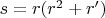 $s=r(r^2+r')$