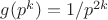 $g(p^k)=1/p^{2k}$