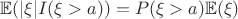 $\mathbb{E}( |\xi| I(\xi>a))=P(\xi>a)\mathbb{E}(\xi)$