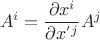$$A^i=\frac{\partial x^i}{\partial x^{'j}}A^j$$