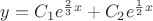 $y = C_{1} e^{\frac23x}+C_{2}e^{\frac12x}$